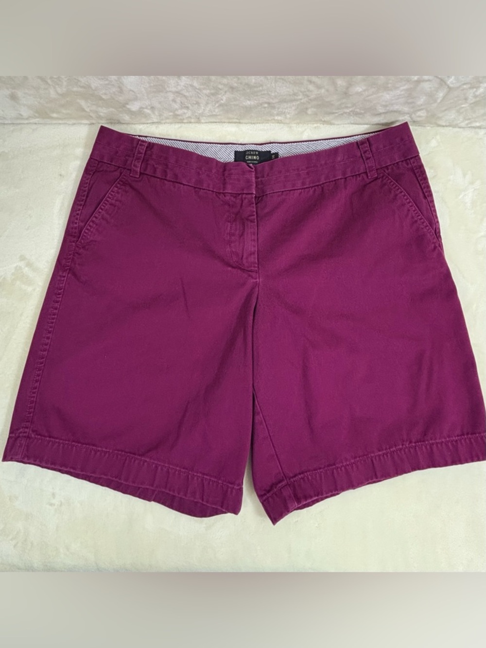 J Crew Chino Broken In Shorts Womens Size 44 Magenta 100% Cotton